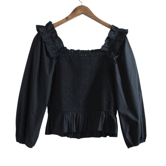 The Drop Marisol On/Off-Shoulder Cotton Smock Blouse - Picture 3 of 16